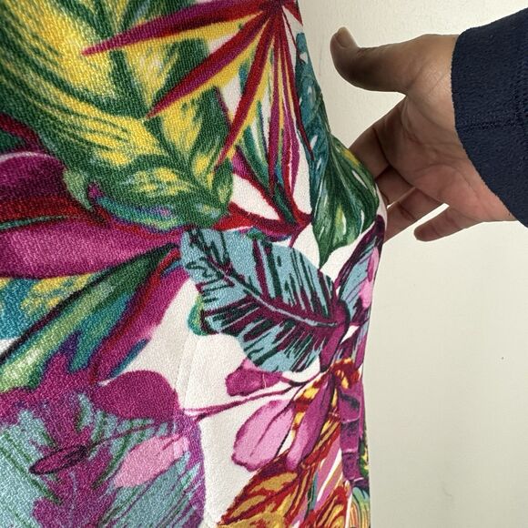 Susan Graver Soleil Brushed Knit Dress Palm Tropical Cover Up Terry Cloth Small - Picture 6 of 15